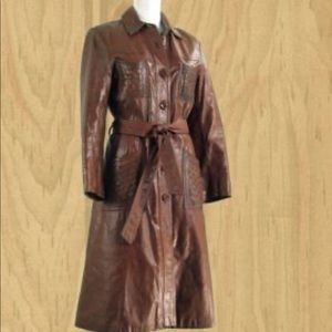 Vintage 1970s leather trench coat